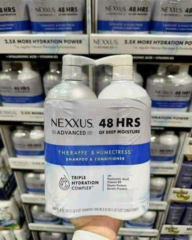 Combo Gội Xả Nexxus Ultimate Moisture 2×1L - Cấp Ẩm Sâu, Phục Hồi Tóc Khô Hư Tổn, Chăm Sóc Tóc Chuyên Nghiệp