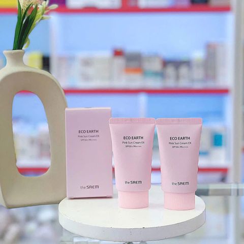 Kem Chống Nắng The Saem Pink Sun Cream SPF50+ PA++++ 50g - Nâng Tone, Kiềm Dầu Cho Da Mặt Tươi Sáng, Mịn Màng