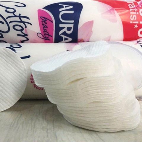 Bông Tẩy Trang Aura 150 Miếng - Mềm Mịn, Không Xơ Bông - Sản Phẩm Làm Đẹp Thiết Yếu Cho Da