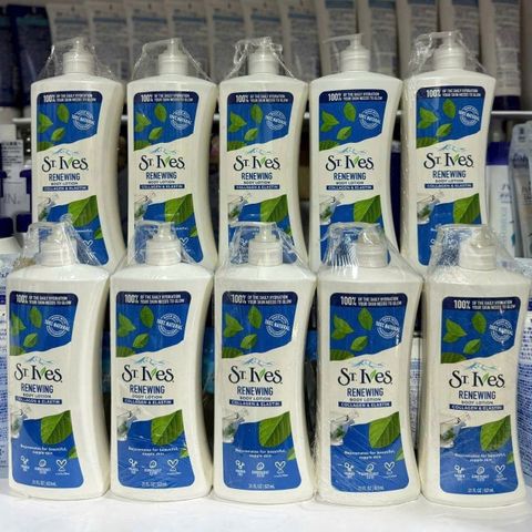 Dưỡng Thể St.Ives Collagen & Elastin 621ml (xanh) – mềm da, đàn hồi tốt