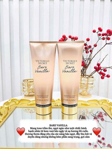 Dưỡng Thể Victoria’s Secret Bare Vanilla 236ml - Hương Ngọt Vanilla, Dưỡng Ẩm Mềm Da, Sản Phẩm Làm Đẹp Thích Hợp Cho Mọi Loại Da