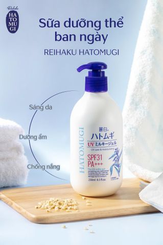 Sữa Dưỡng Da Chống Nắng Hatomugi Spf 31 Pa++ 250G– mềm da, dưỡng ẩm nhanh