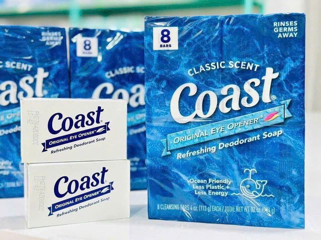 Xà Bông Coast Dạng Cục 113g Lốc 8 - Sạch Da, Thơm Mát Lâu