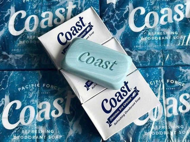 Xà Bông Coast Dạng Cục 113g Lốc 8 - Sạch Da, Thơm Mát Lâu