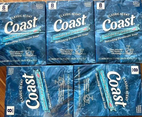 Xà Bông Coast Dạng Cục 113g Lốc 8 - Sạch Da, Thơm Mát Lâu