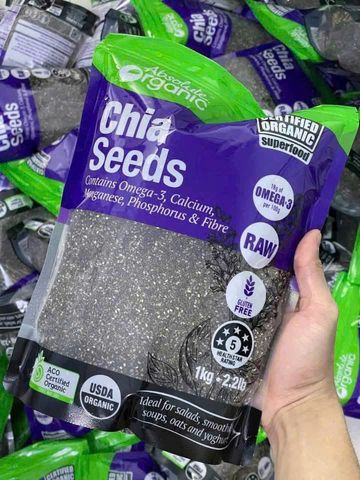 Hạt Chia Úc 1kg (Tím) - Siêu thực phẩm Bổ Dưỡng, Giàu Omega-3, Thực phẩm Lành Mạnh cho Sức Khỏe
