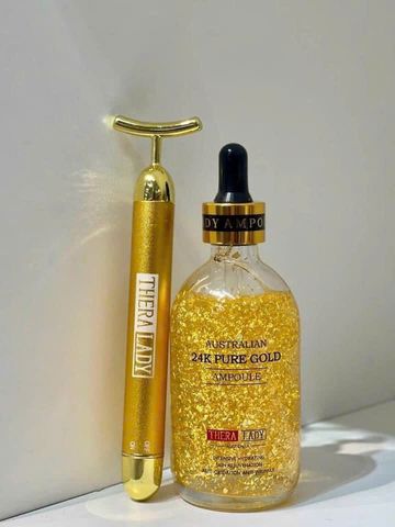 Serum Dưỡng Da Tinh Chất Vàng 24K Thera Lady - Căng Bóng Da, Dưỡng Ẩm, Ngừa Lão Hóa, Mỹ Phẩm Chất Lượng 