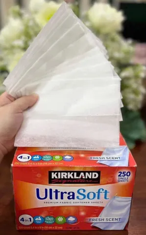 Hộp Giấy Thơm Kirkland Premium Fabric Softener 250 Tờ – Thơm lâu, Giữ quần áo mềm