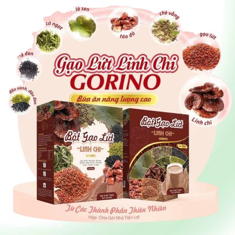 Bột Gạo Lứt Linh Chi GORINO Bột Ngũ Cốc dinh dưỡng giúp hỗ trợ giảm cân, giữ dáng, đẹp da( hộp15 gói-15gr)