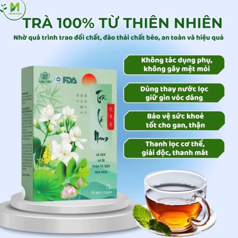 Trà Lá Nam Mộc Tâm Hỗ Trợ Giảm Cân, Tiêu Mỡ, Mát Gan, Thanh Lọc Cơ Thể, Tiêu Hóa Tốt, Đẹp Da (30 túi x 3gr)