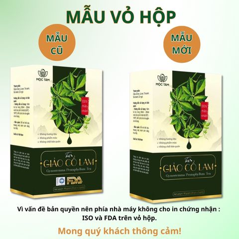 Trà Giảo Cổ Lam Mộc Tâm Hỗ Trợ Giảm Cân, Ổn Định Huyết Áp- Đường Huyết, Mỡ Máu, Thải Độc, Đẹp Da hộp 30 túi x 3gr.