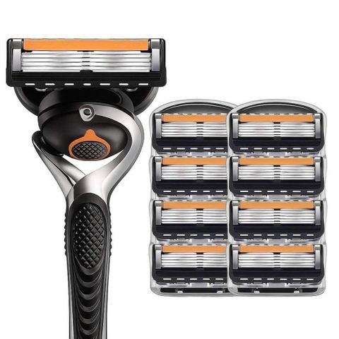 Combo 8 đầu cạo râu 5 lưỡi và 1 Thân của Đức , khi cạo không gây đau rát da , lưỡi cực kì sắc bén và ôm sát chân khi cạo