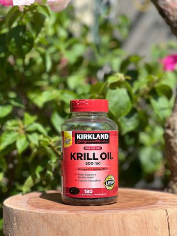Dầu nhuyễn thể Kirkland Krill Oil 500mg của Mỹ 180 viên