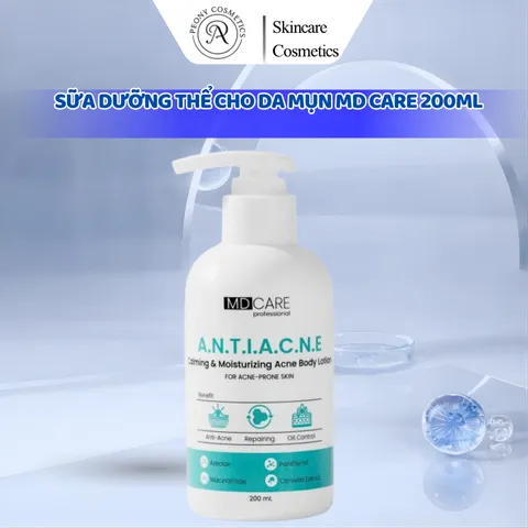 Sữa Dưỡng Thể Cho Da Mụn MD Care 200ml - Giảm Mụn, Cung Cấp Độ Ẩm, Dưỡng Sáng Da, Thành Phần Tự Nhiên, Sản Phẩm Chăm Sóc Da Thân Thiện