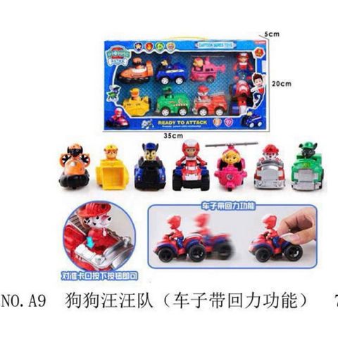 Đồ chơi chó cứu hộ gồm 7 xe chạy bằng đà 777 A9, xe ô tô đồ chơi đội chó cứu hộ Paw Patrol Rescue