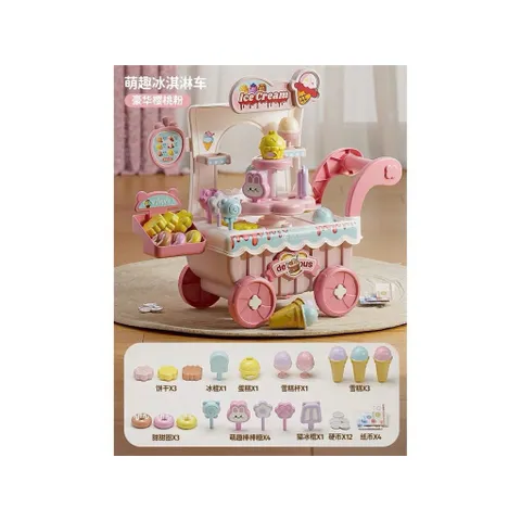 Đồ Chơi Xe Đẩy Bán Kem Dessert Trolley Có Âm Thanh Ánh Sáng – Kèm Phụ Kiện H376