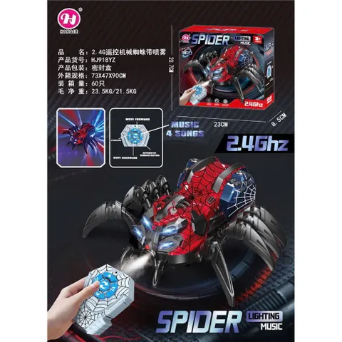 🕷️ Nhện Điều Khiển Từ Xa 2.4Ghz Phun Sương Có Đèn Nhạc 360🕷️ 918 Chọn Màu Ngẫu Nhiên