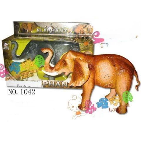 Con voi đồ chơi 🐘 chạy bằng pin 1042, có đèn và âm thanh Animal world Elephant