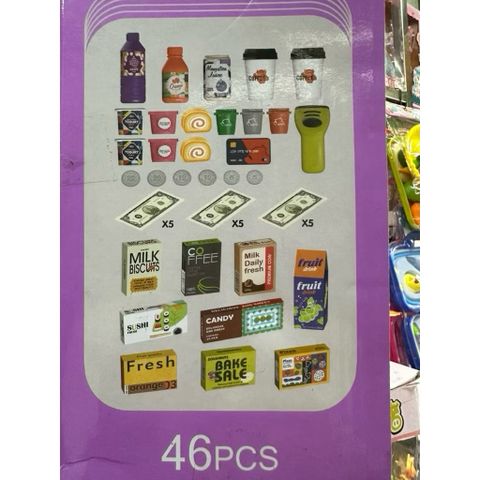 Đồ Chơi Siêu Thị Mini Cho Bé 3+ Có Quầy Thu Ngân & Tủ Đông – Bộ Bán Hàng Super Market 668-124