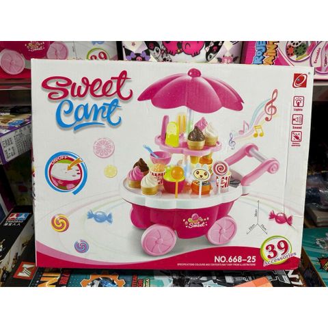Xe đẩy kem 🍦 có hiệu ứng đèn và âm thanh gồm 39 chi tiết 668-25 cho bé chơi đồ hàng nhập vai