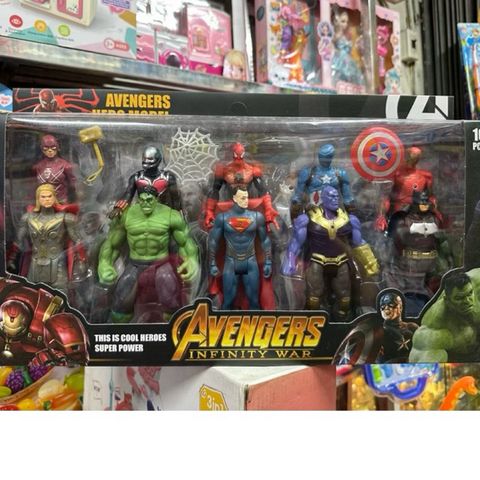 🦸‍♂️ Bộ 10 Mô Hình Siêu Anh Hùng 15cm – Avengers, Spider Man, Hulk, Batman, Superman – Đồ Chơi Nhân Vật Hành Động 8120