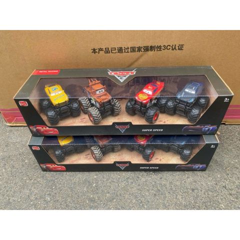 Bộ 4 xe ô tô địa hình McQueen bằng hợp kim 899-64, xe ô tô đồ chơi cho bé yêu thích nhân vật hoạt hình
