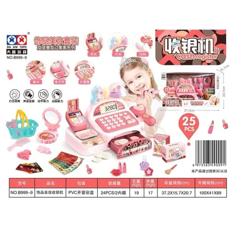Bộ Đồ Chơi Quầy Thu Ngân Trang Điểm 25 Món – Set Bán Hàng & Làm Đẹp Cho Bé B999-9
