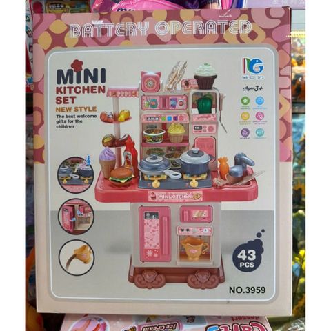 Bộ Đồ Chơi Nhà Bếp Mini Cho Bé 43 Chi Tiết – Mini Kitchen Set Có Bếp, Tủ Lạnh, Nồi Niêu 3959