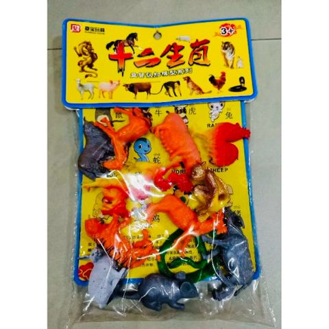 Bộ Mô Hình 12 Con Giáp - Set Đồ Chơi Con Vật Giúp Bé Học Nhận Biết Động Vật 6726 6613