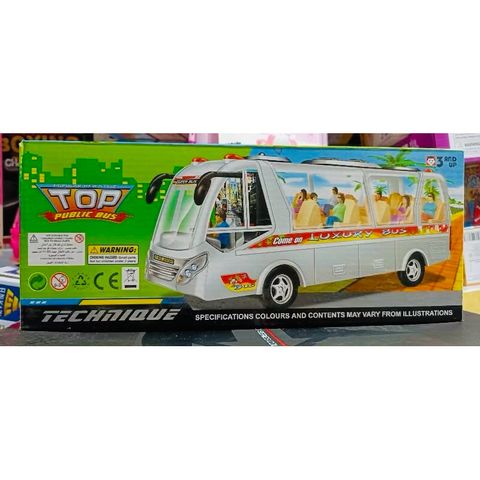 Xe Bus Đồ Chơi Có Âm Thanh Đèn Sáng – Mô Hình Xe Khách Chạy Bằng Pin 2609B