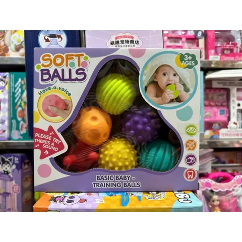 Bộ 6 Bóng Cảm Giác Cho Bé Có Âm Thanh – Soft Balls Gai Massage Kích Thích Giác Quan 1866