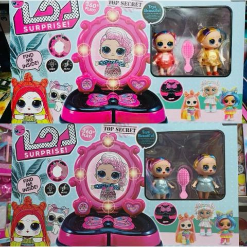 Bộ Bàn Trang Điểm Cho Bé Kèm 2 Búp Bê LOL Surprise – Có Đèn & Nhạc 2077