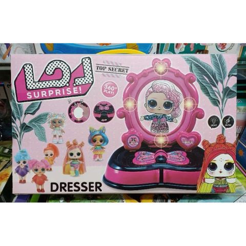 Bộ Bàn Trang Điểm Cho Bé Kèm 2 Búp Bê LOL Surprise – Có Đèn & Nhạc 2077