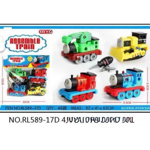 🚜🚂✈️ Bộ Đồ Chơi Lắp Ráp DIY 4 Chi Tiết –Tàu Hỏa / Xe Công Trình / Máy Bay Trực Thăng Kèm Tua Vít RL589-17D RL-09 677-110