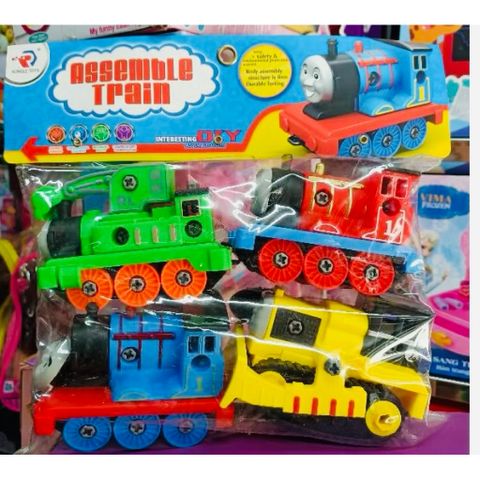🚜🚂✈️ Bộ Đồ Chơi Lắp Ráp DIY 4 Chi Tiết –Tàu Hỏa / Xe Công Trình / Máy Bay Trực Thăng Kèm Tua Vít RL589-17D RL-09 677-110