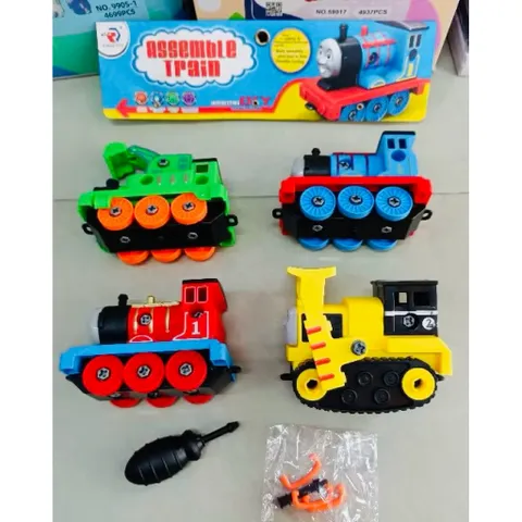🚜🚂✈️ Bộ Đồ Chơi Lắp Ráp DIY 4 Chi Tiết –Tàu Hỏa / Xe Công Trình / Máy Bay Trực Thăng Kèm Tua Vít RL589-17D RL-09 677-110