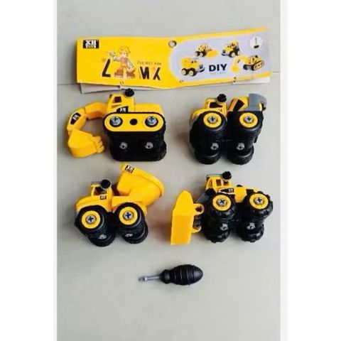 🚜🚂✈️ Bộ Đồ Chơi Lắp Ráp DIY 4 Chi Tiết –Tàu Hỏa / Xe Công Trình / Máy Bay Trực Thăng Kèm Tua Vít RL589-17D RL-09 677-110