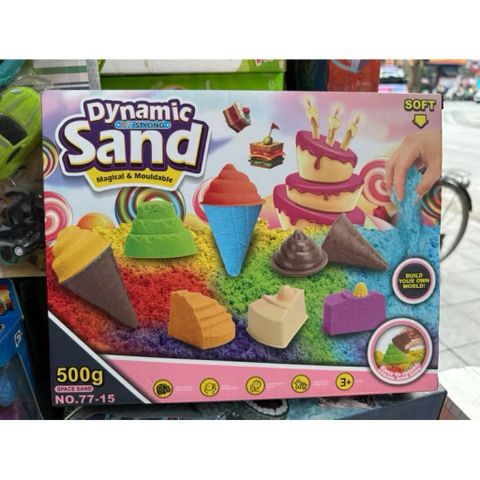 Cát Động Lực Dynamic Sand 500g Kèm Khuôn (Bánh Kem / Trái Cây) – Cát Nặn Ma Thuật Siêu Mềm 77-13 76-15 giao ngẫu nhiên