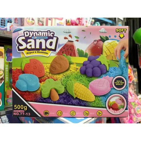 Cát Động Lực Dynamic Sand 500g Kèm Khuôn (Bánh Kem / Trái Cây) – Cát Nặn Ma Thuật Siêu Mềm 77-13 76-15 giao ngẫu nhiên
