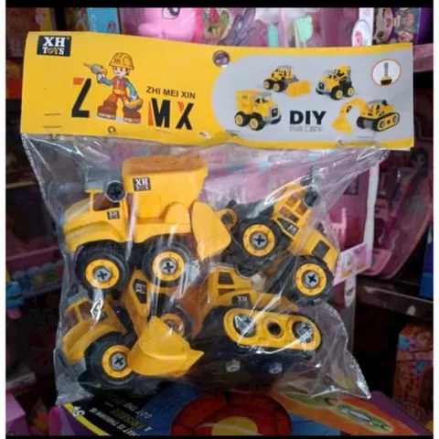 🚜🚂✈️ Bộ Đồ Chơi Lắp Ráp DIY 4 Chi Tiết –Tàu Hỏa / Xe Công Trình / Máy Bay Trực Thăng Kèm Tua Vít RL589-17D RL-09 677-110
