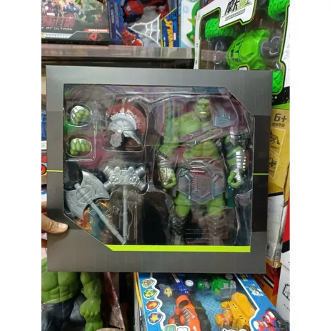 Mô Hình Người Khổng Lồ Xanh Hulk Giáp Chiến Binh – Cao 30cm – Có Phụ Kiện Mũ & Vũ Khí 3333