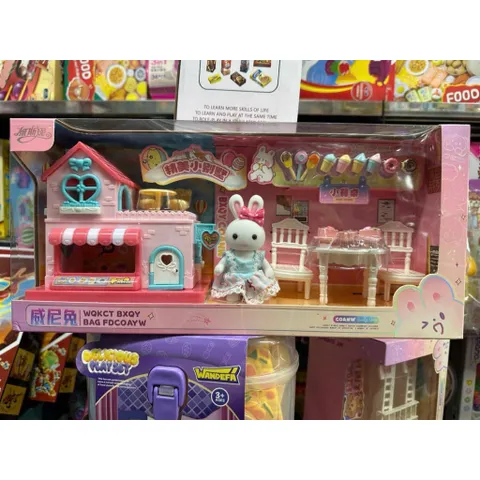 Bộ Đồ Chơi Nhà Búp Bê Thỏ Mini Có Nội Thất – Phòng Ngủ 2 Tầng / Phòng Khách Bàn Tiệc – Quà Tặng Bé Gái 5523 568-4