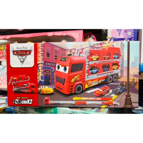 🚛 Xe Tải Chở Xe Cars 95 Kèm 2 Xe Kim Loại + Đường Ray 1.65m – Xe Ô tô Đồ Chơi Cho Bé 152