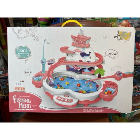 BỘ CÂU CÁ ĐIỆN 3IN1 FISHING HERO 1567-9 – HỒ CÂU CÁ CÓ NHẠC KÈM ĐƯỜNG TRƯỢT CÁ CHO BÉ 3+