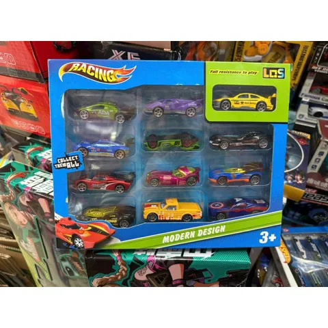 🚗 Bộ 12 Xe Ô Tô Mô Hình Racing Kim Loại Cao Cấp Cho Bé 2168 Giao ngẫu nhiên