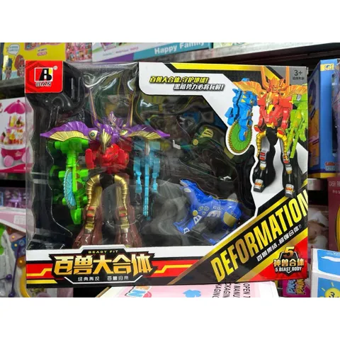 Robot Biến Hình 5 Thú Hợp Thể Beast Fit Deformation – Đồ Chơi Lắp Ghép Siêu Nhân Robot BIAN 6803 Giao mẫu ngẫu nhiên