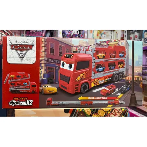 🚛 Xe Tải Chở Xe Cars 95 Kèm 2 Xe Kim Loại + Đường Ray 1.65m – Xe Ô tô Đồ Chơi Cho Bé 152