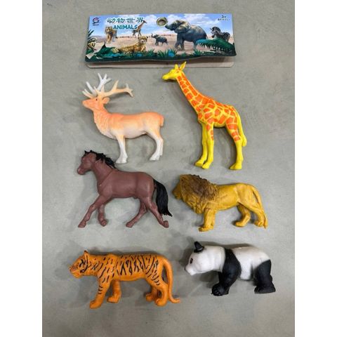 🦁 🐯 🦌 🦒🐼 🐴 Bộ 6 Con Vật Hoang Dã Mô Hình Nhựa Cao Cấp Cho Bé 002