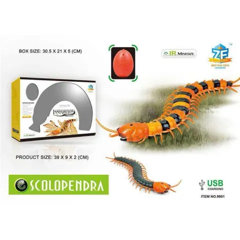 Đồ Chơi Rết Điều Khiển IR Sạc USB – Scolopendra Bò Uốn Lượn 9901