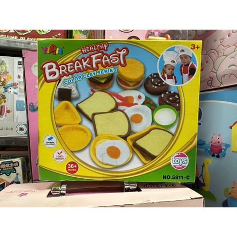 Hộp đất nặn YiQis 5811-C Breakfast color clay series, đồ chơi thủ công đất sét tạo hình bữa ăn sáng